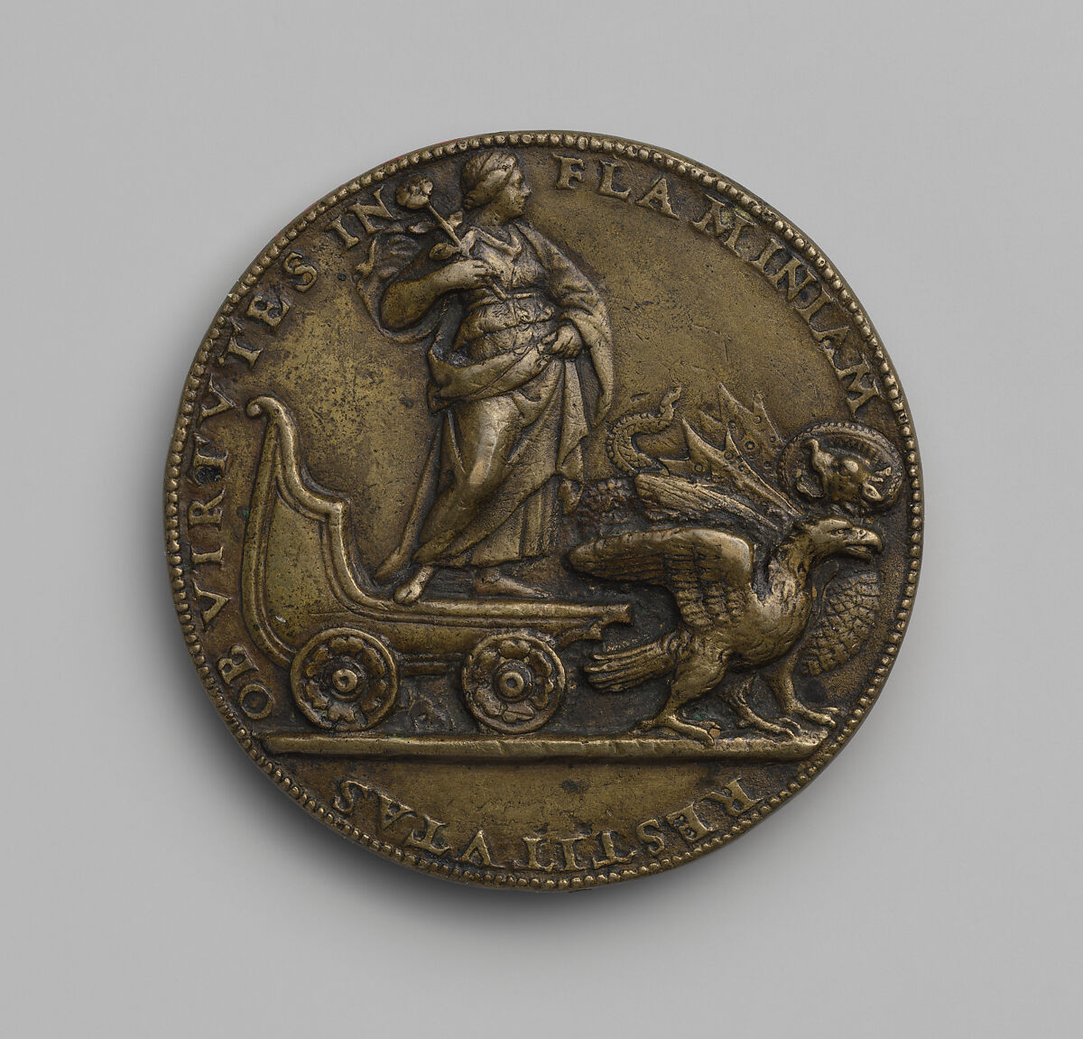 Portrait Medal of Bernardo de Rossi, Follower of Francesco Francia (Italian, Bologna ca. 1447–1517 Bologna), Bronze (Copper alloy with an olive
green to brown patina.)