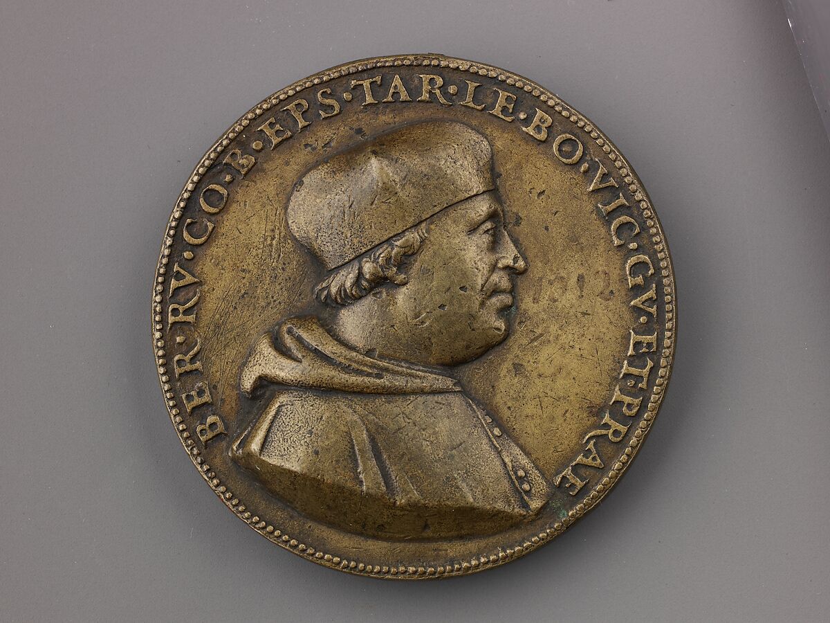 Portrait Medal of Bernardo de Rossi, Follower of Francesco Francia (Italian, Bologna ca. 1447–1517 Bologna), Bronze (Copper alloy with an olive
green to brown patina.)