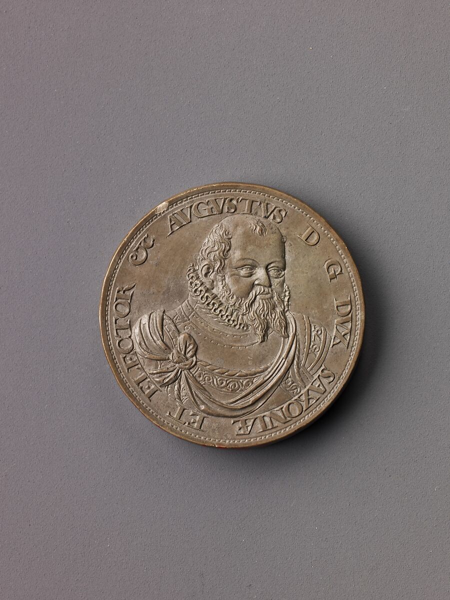 Model for a portrait medal of Augustus, Elector of Saxony, Tobias Wolff (documented 1561–1606)  , Silesia (Breslau) or Saxony (Dresden?), Honey-stone, Polish or German 