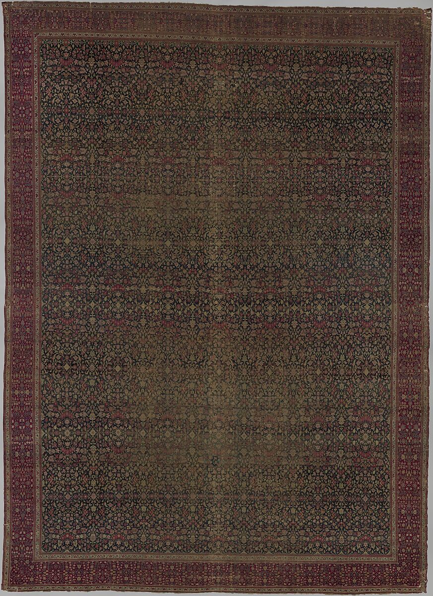 Carpet with a millefleur pattern, Wool (probably pashmina) pile on cotton foundation., Indian, Kashmir 
