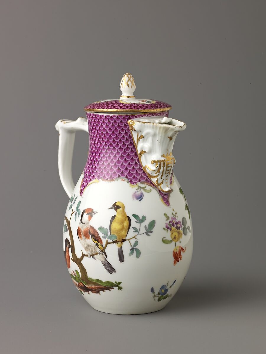 Covered jug, Hard-paste porcelain, German, Meissen