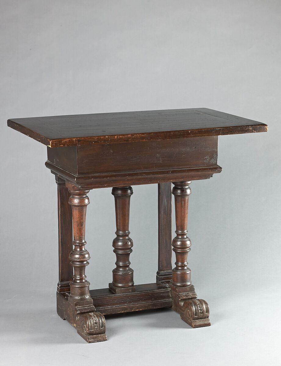 Rectangular table (pair with 1975.1.1949), Walnut., Italian 