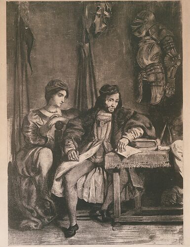 Eugène Delacroix, Hamlet Contemplating Yorick's Skull