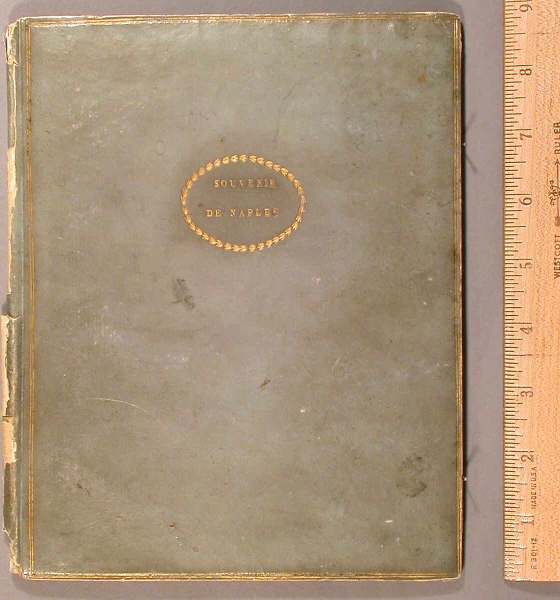 Sketchbook: Souvenir of Naples, Unknown Artist (Italian, 19th century), Sketchbook with faded calfskin binding, pink endpapers and 56 views of Naples arranged two a page on 28 facing pages: pages 1-24 in watercolor over graphite, pages 25-28 in gouache., Italian, Naples