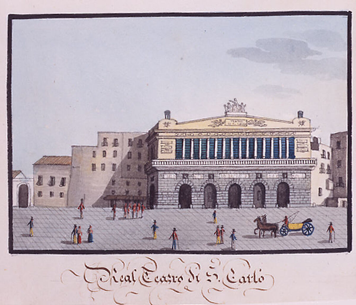 Sketchbook: Souvenir of Naples, Unknown Artist (Italian, 19th century), Sketchbook with faded calfskin binding, pink endpapers and 56 views of Naples arranged two a page on 28 facing pages: pages 1-24 in watercolor over graphite, pages 25-28 in gouache., Italian, Naples