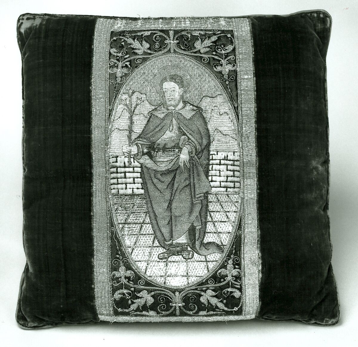 Orphrey section made into cushion Italian or Spanish The