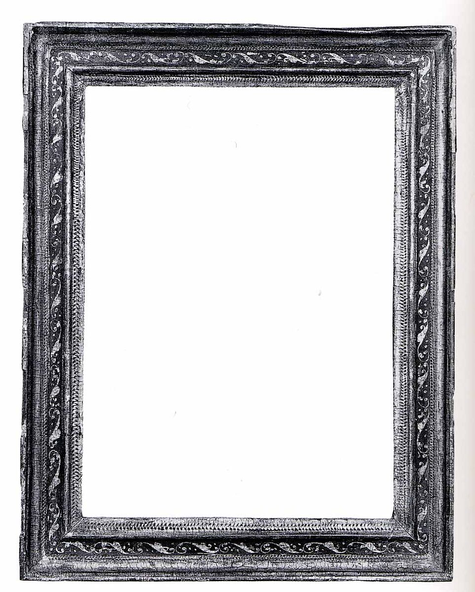 Cassetta frame, Walnut. Gilt; brown-red bole; hazzling., Spanish 