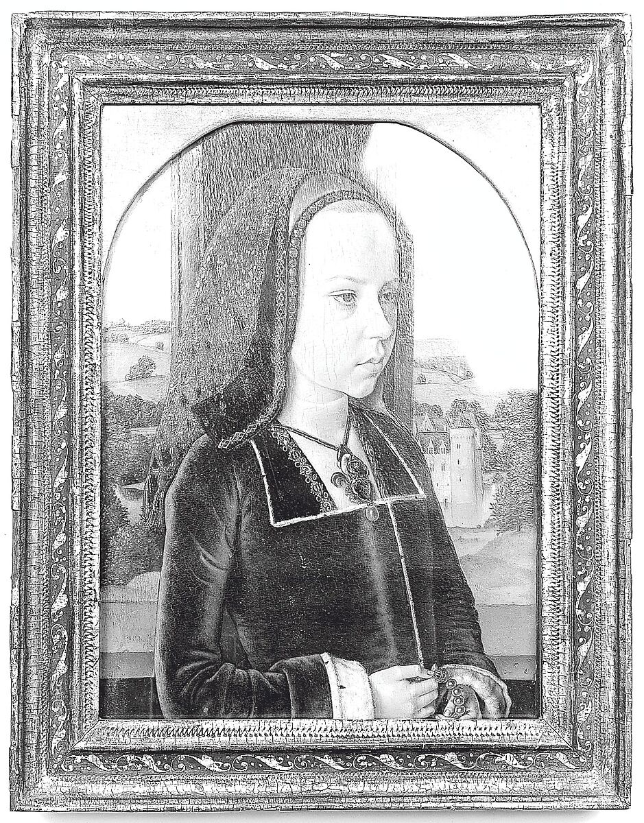 Cassetta frame, Walnut. Gilt; brown-red bole; hazzling., Spanish