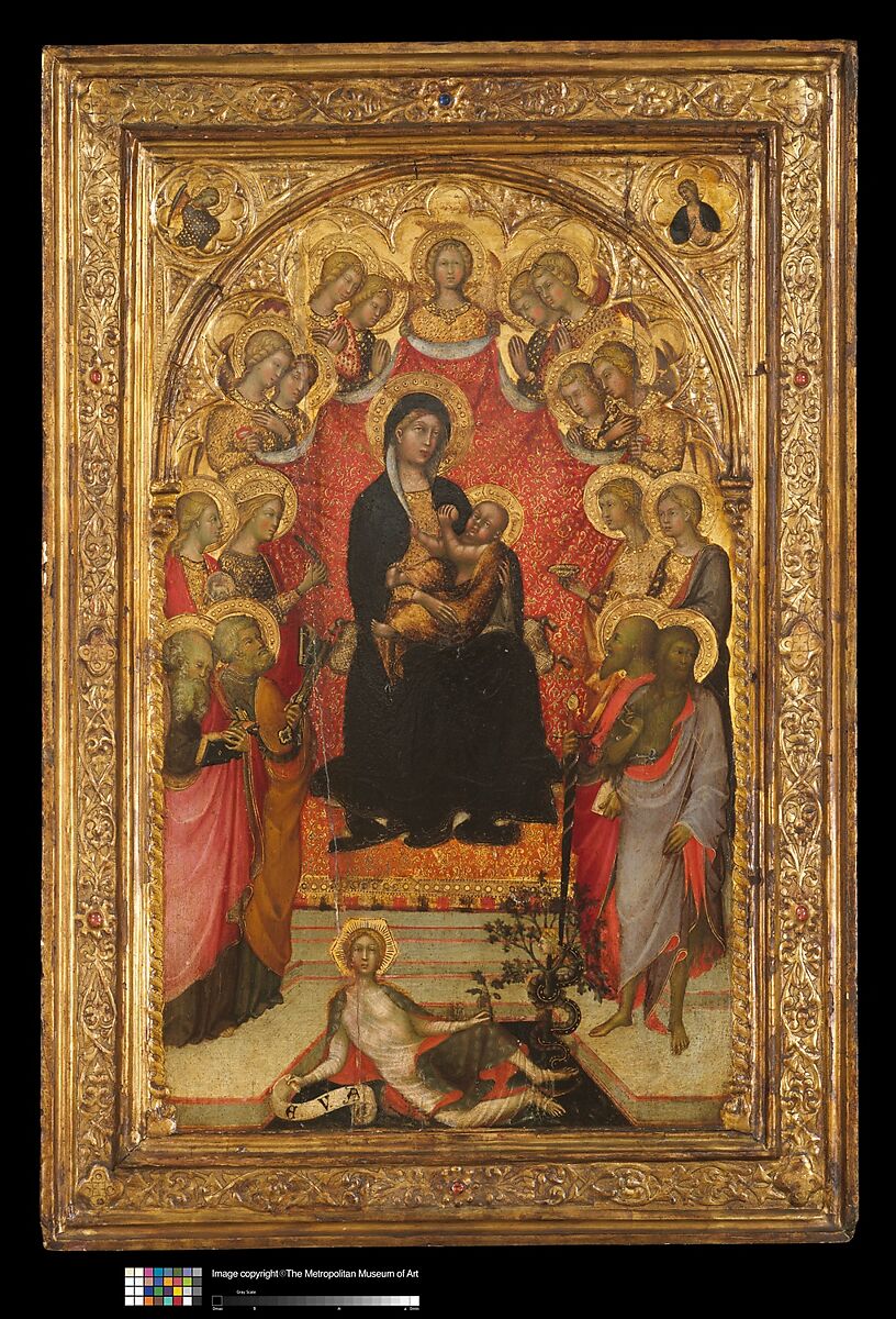 Engaged cassetta frame, Poplar. Gilt; red-orange bole. Sight edge: linen extended over moldings., Sienese