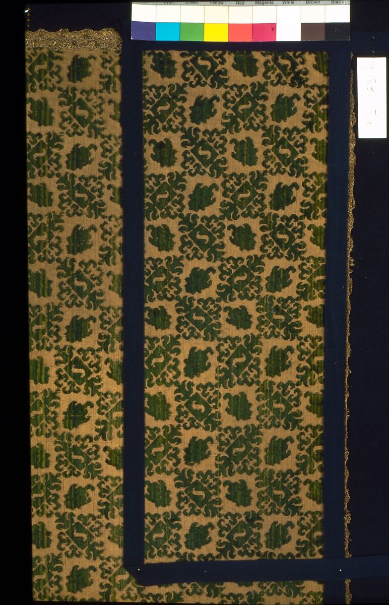 Panel, Silk; metal; cotton, Italian