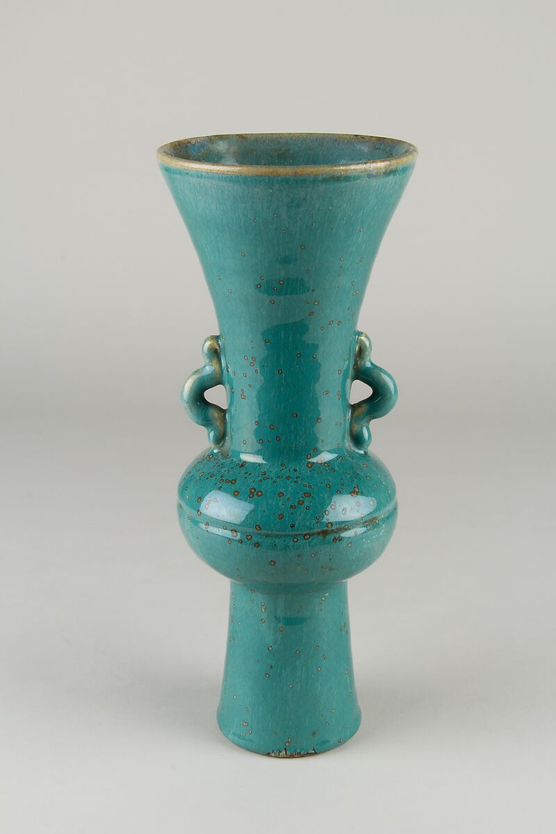 Vase, Stoneware covered with a finely crackled, transparent glaze and thick overglaze, Japan 