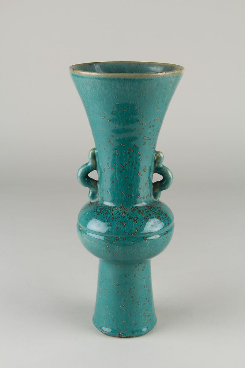 Vase, Stoneware covered with a finely crackled, transparent glaze and thick overglaze, Japan