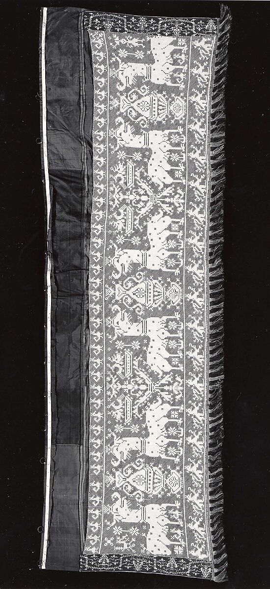 Valance or frontal, Linen; silk, Italian 