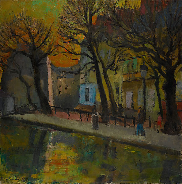 Street along the Canal Saint-Martin, Paris, Willy Eisenschitz (Vienna 1889–Paris 1974), Oil on canvas 