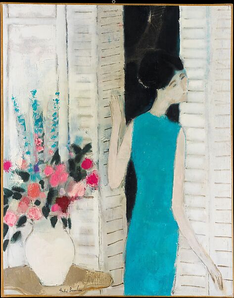 Woman with a Bouquet (Femme au bouquet), André Brasilier (French, 1929), Oil on canvas