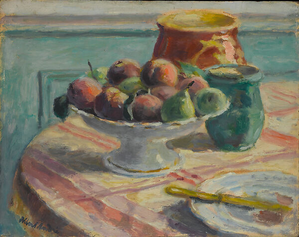 Fruit, Pitcher And Bread, Art Painting by Albert André