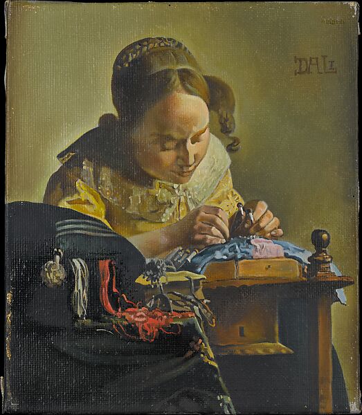 The Lacemaker (after Vermeer), Salvador Dalí (Spanish, Figueres 1904–1989 Figueres), Oil on canvas
