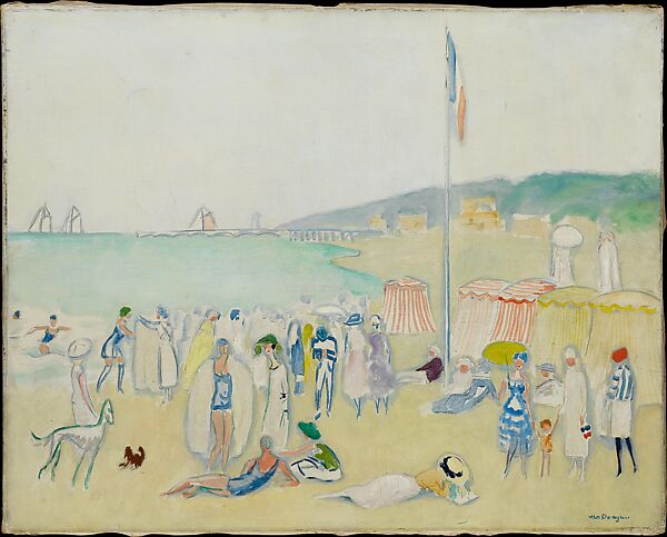 The Beach at Deauville, Kees van Dongen (Dutch, Delfshaven, The Netherlands 1877–1968 Monte Carlo), Oil on canvas