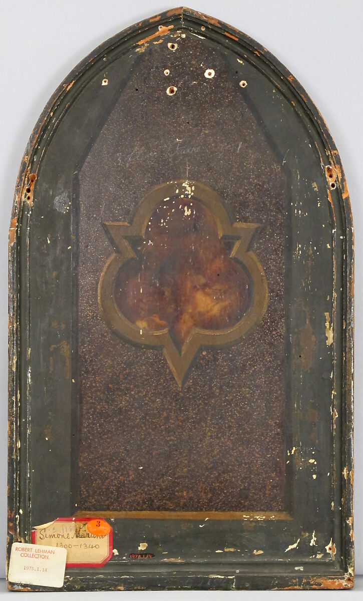 Engaged molding on a polyptych panel, Poplar. Gilt; deep brown-orange bole. , Italian, Siena