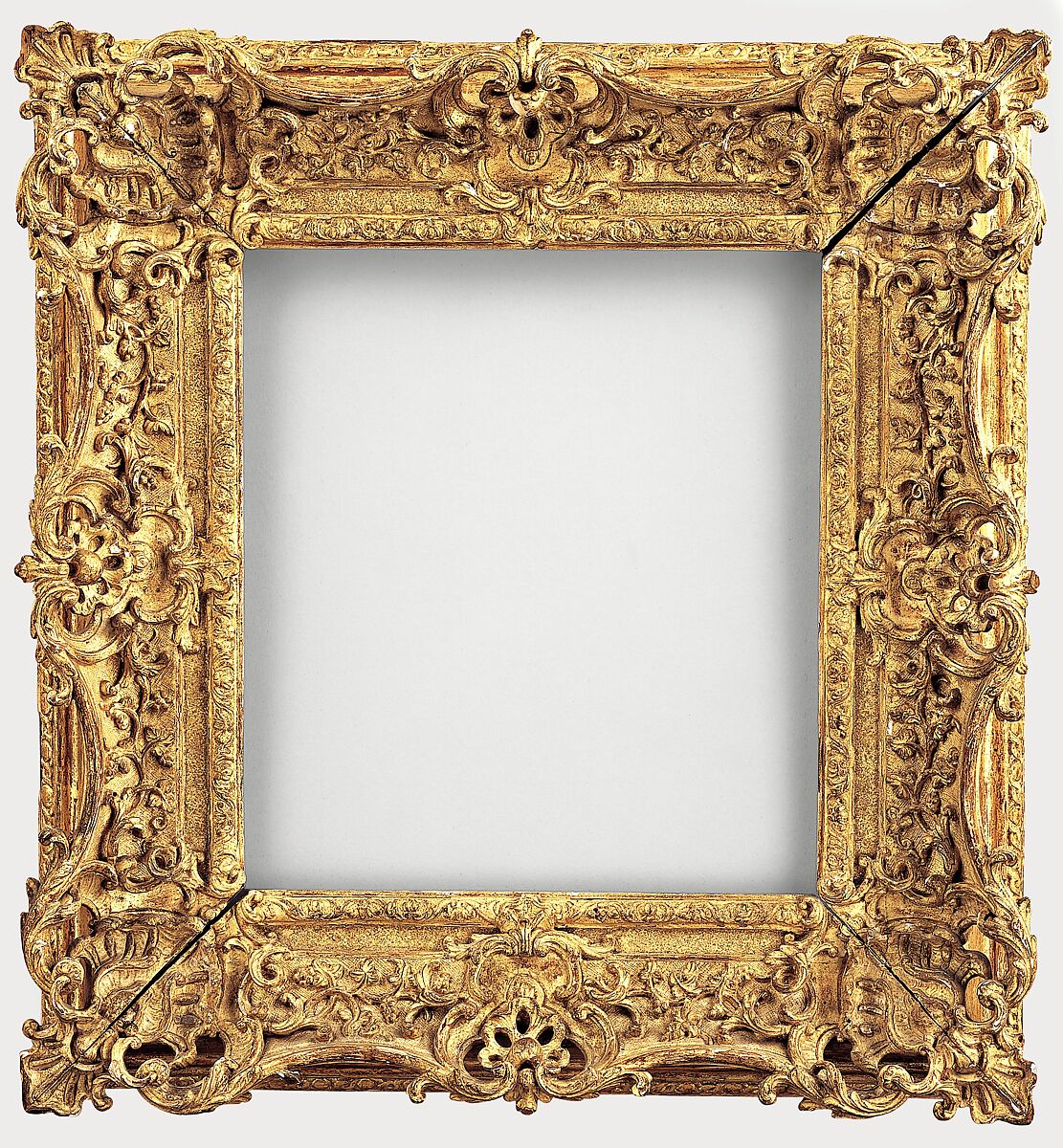 Swept frame, Oak lower moldings and feather keys; lime upper moldings., French 