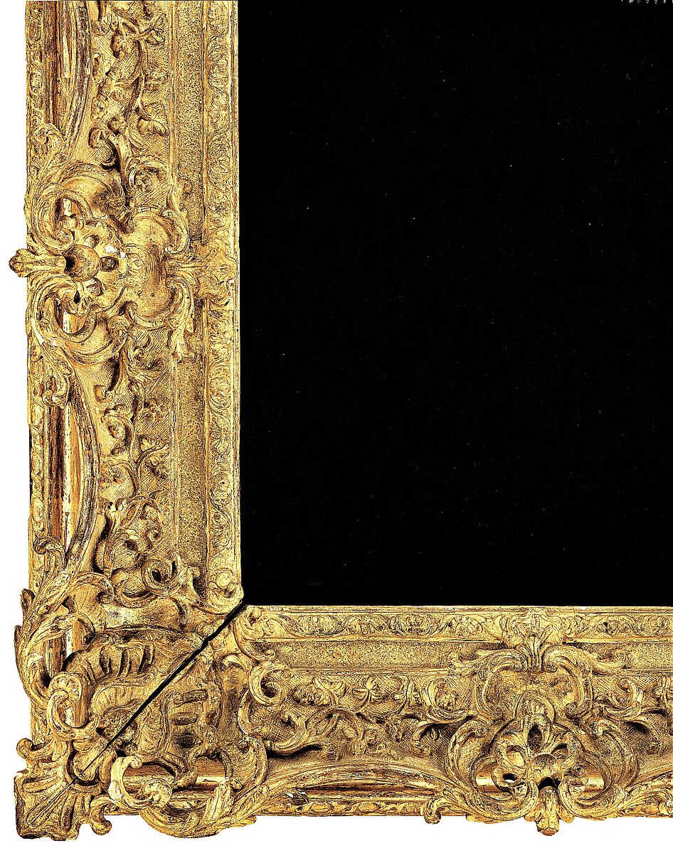 Swept frame, Oak lower moldings and feather keys; lime upper moldings., French