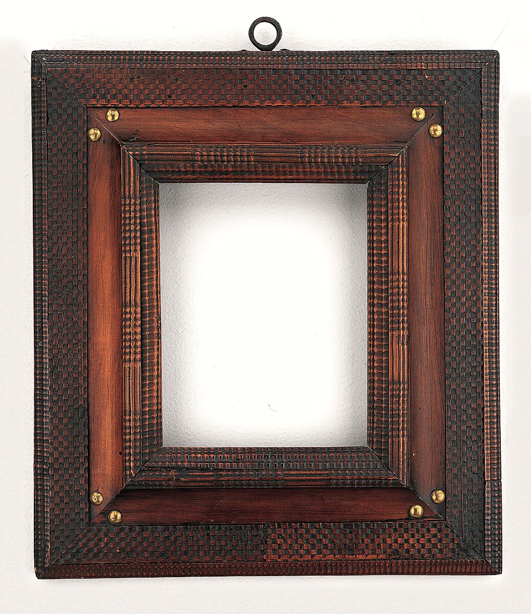 Ripple frame, Pine back frame with ebonized pearwood upper moldings., Central European 
