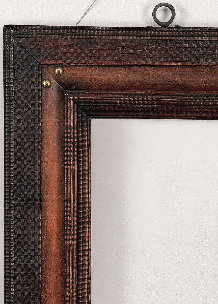 Ripple frame, Pine back frame with ebonized pearwood upper moldings., Central European