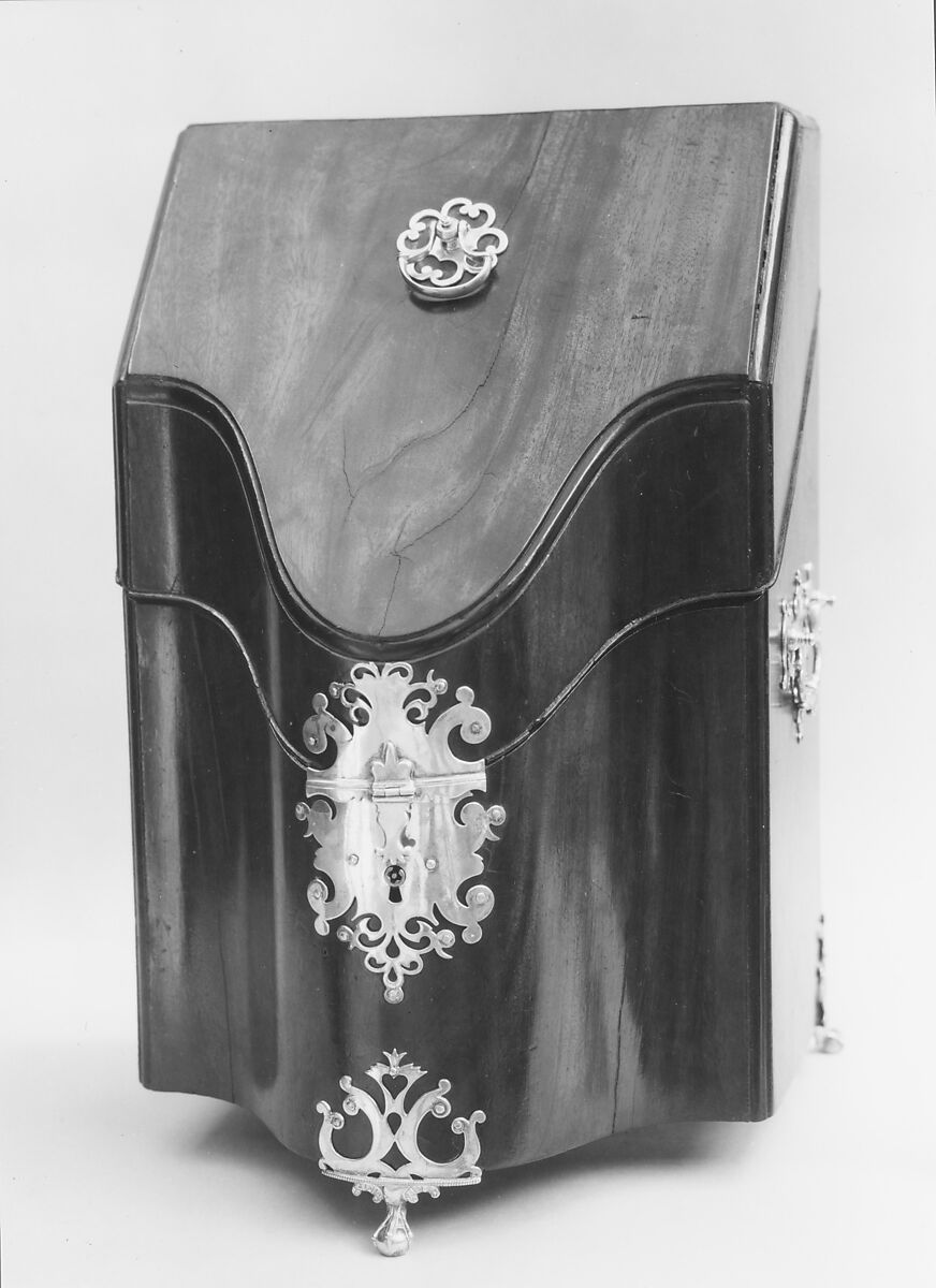 Knife Box, Lewis Fueter (active ca. 1769–75), Mahogany, mahogany veneer, white pine, tulip poplar, American 