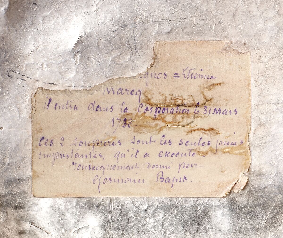 Silver Tureen (a), lid (b) [pair with 1975.1.2560a-c], Etienne-Jacques Marcq (French, born ca. 1705–1781), Silver, cast in several parts and soldered together., French, Paris