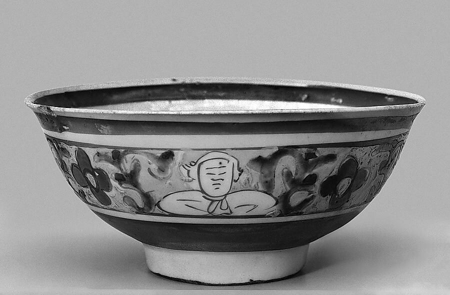 Bowl with Thai mythical figures, Porcelain painted in overglaze polychrome enamels (Bencharong ware for Thai market), China 