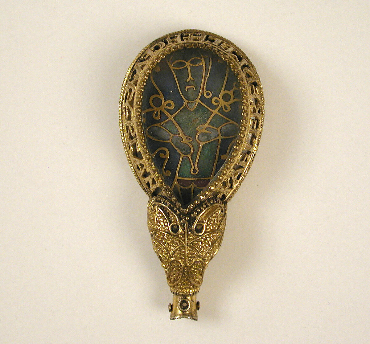 Pendant Jewel with Alfred the Great, Gold, enamel, rock crystal, Saxon 