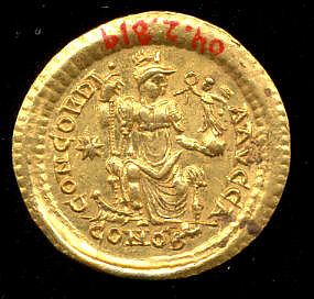 Gold Solidus of Theodosius II (408–50), Gold, Byzantine
