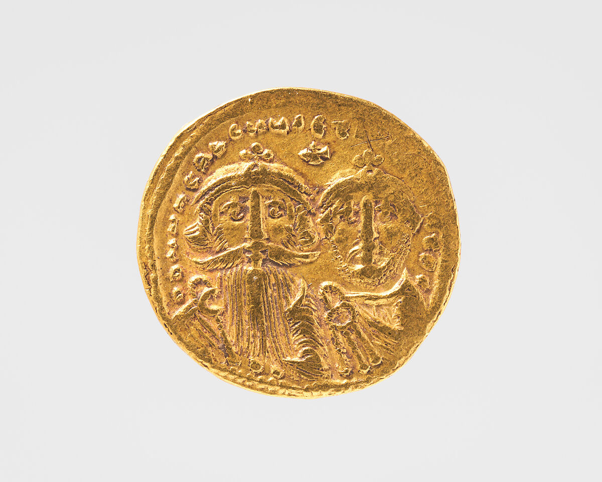 Solidus of Heraclius and Heraclius Constantine, Gold, Byzantine 