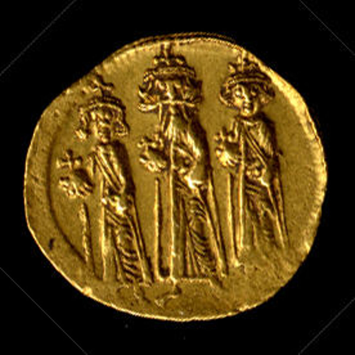 Solidus of Heraclius, Heraclius Constantine, and Heraclonas, Gold, Byzantine 