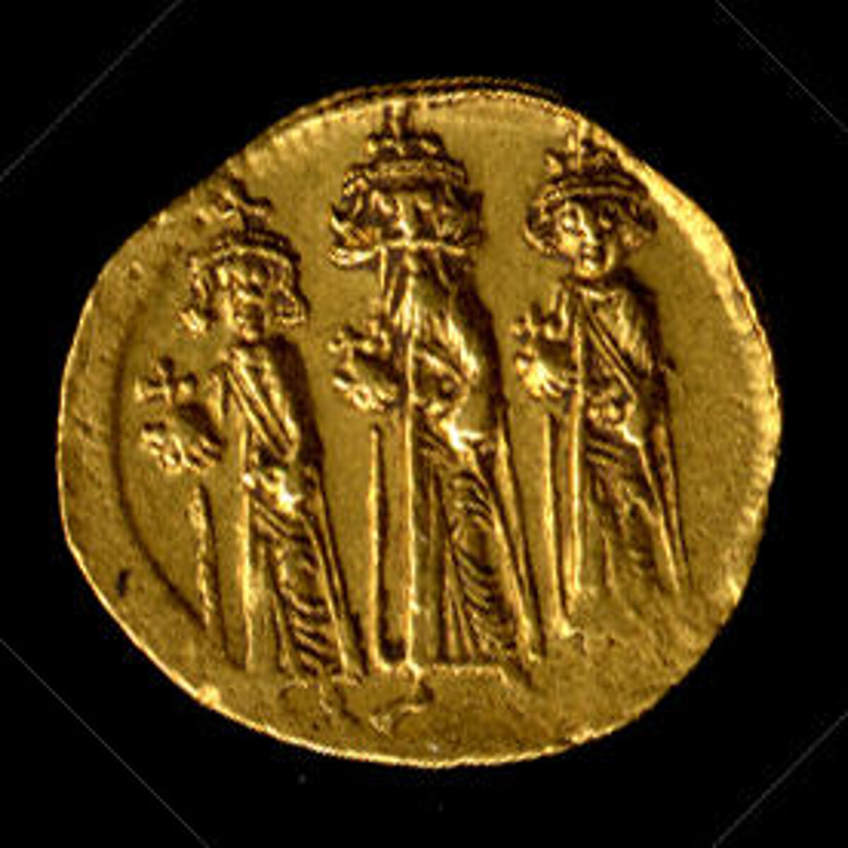 Solidus of Heraclius, Heraclius Constantine, and Heraclonas, Gold, Byzantine