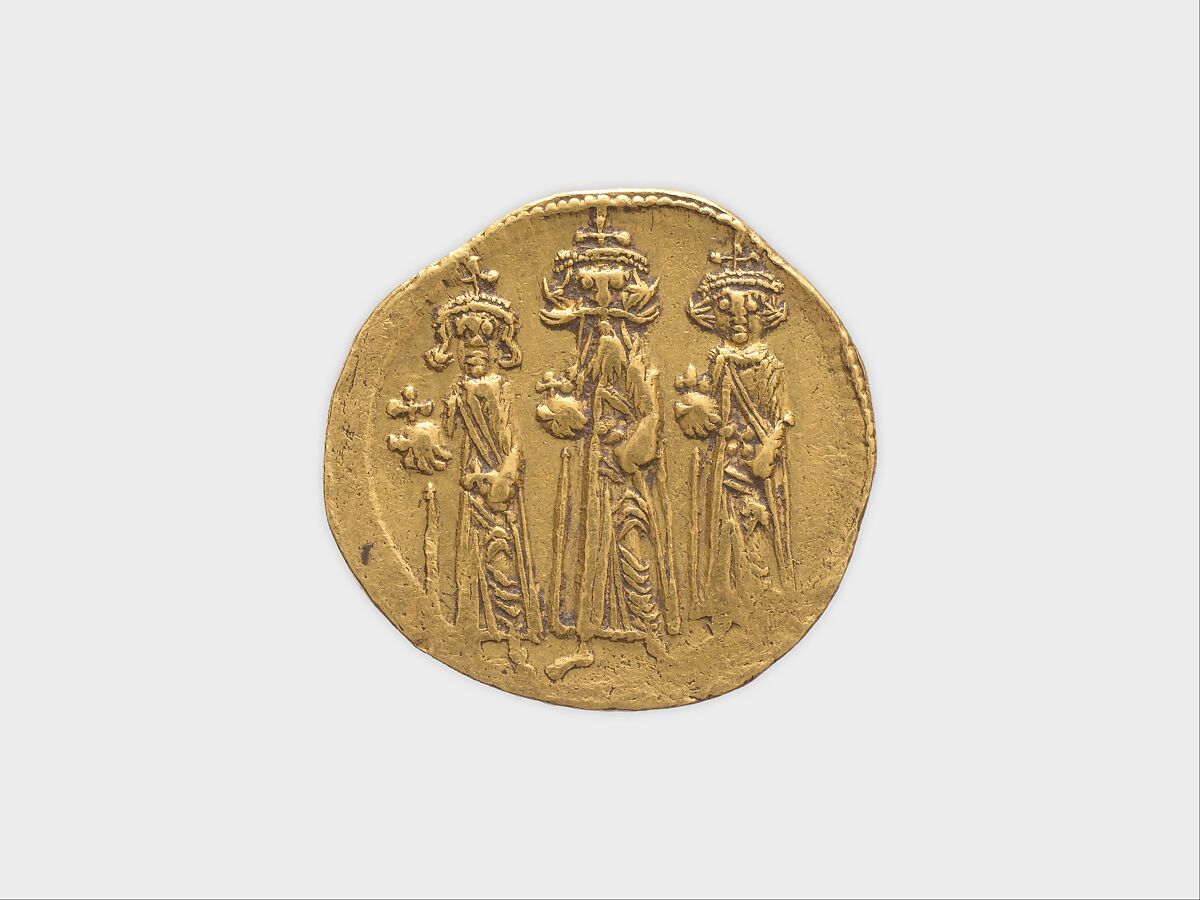 Solidus of Heraclius, Heraclius Constantine, and Heraclonas, Gold, Byzantine