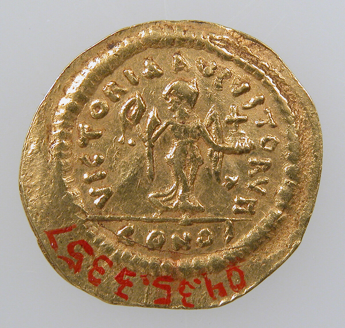 Gold Tremissis of Emperor Justinian I, Gold, Byzantine