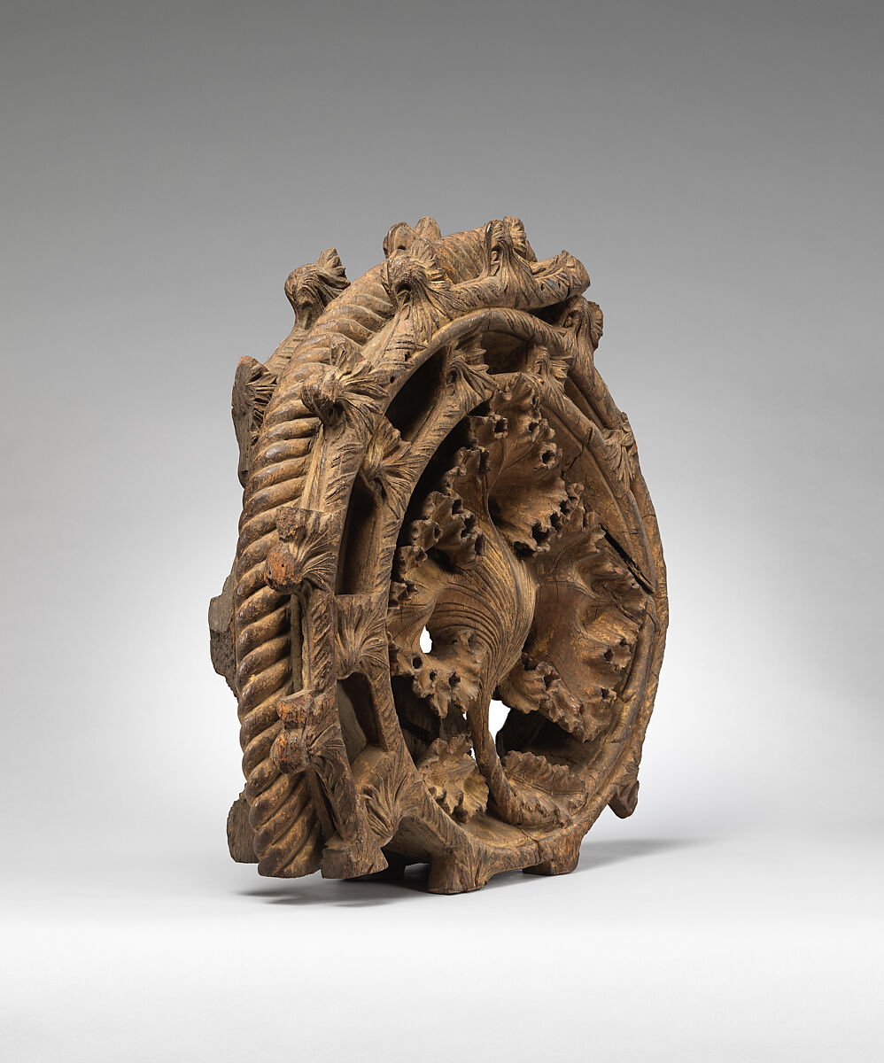 Boss or Volute, Oak with traces of polychromy and gilding, British or South Netherlandish