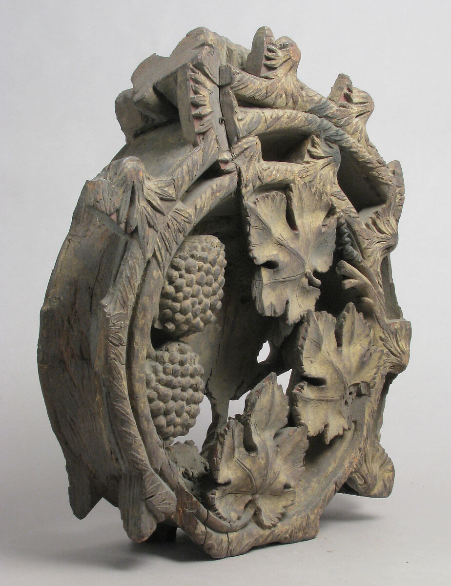 Boss or Volute, Oak with traces of polychromy and gilding, British or South Netherlandish