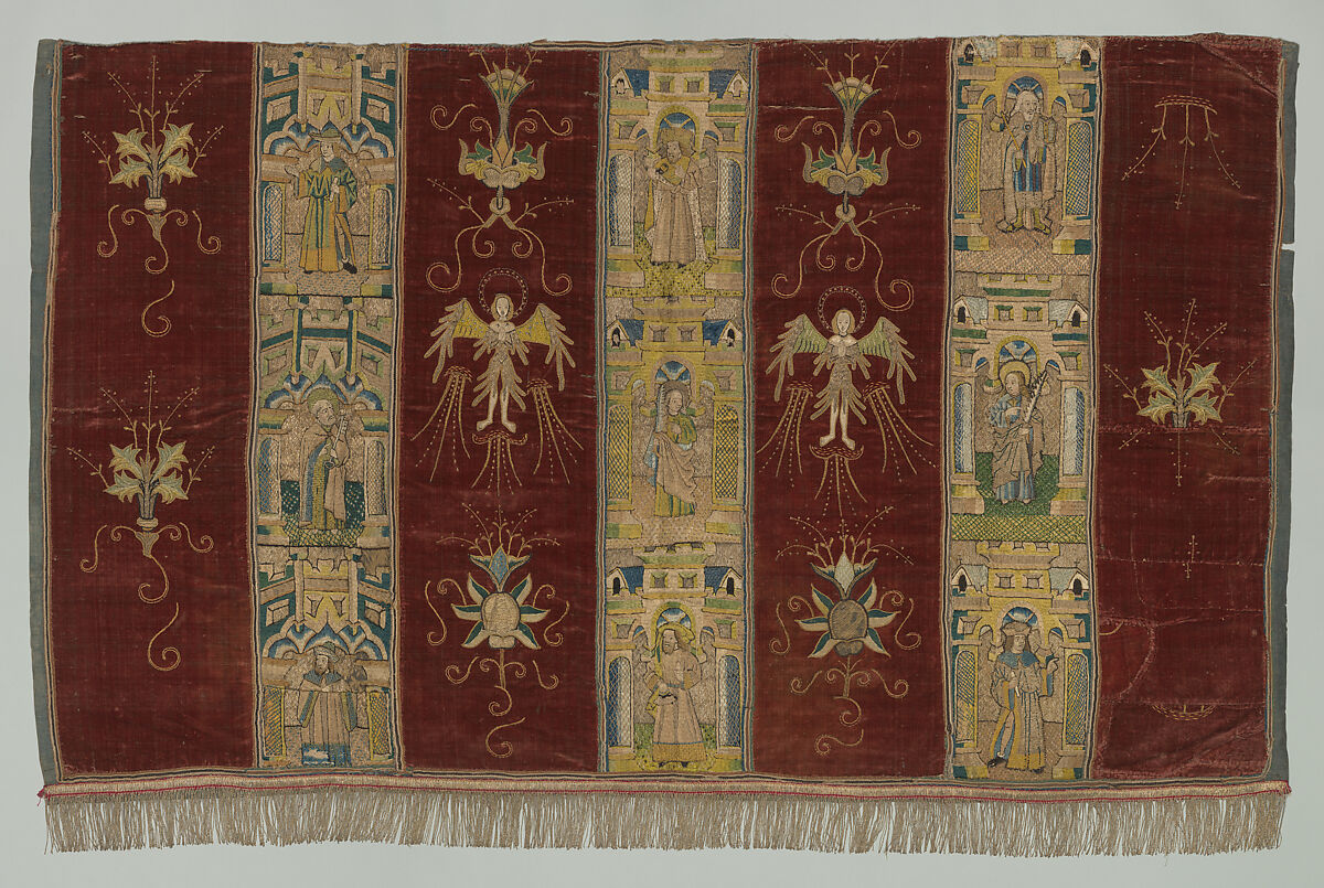 Altar Frontal Textile, Velvet, metal thread, British 
