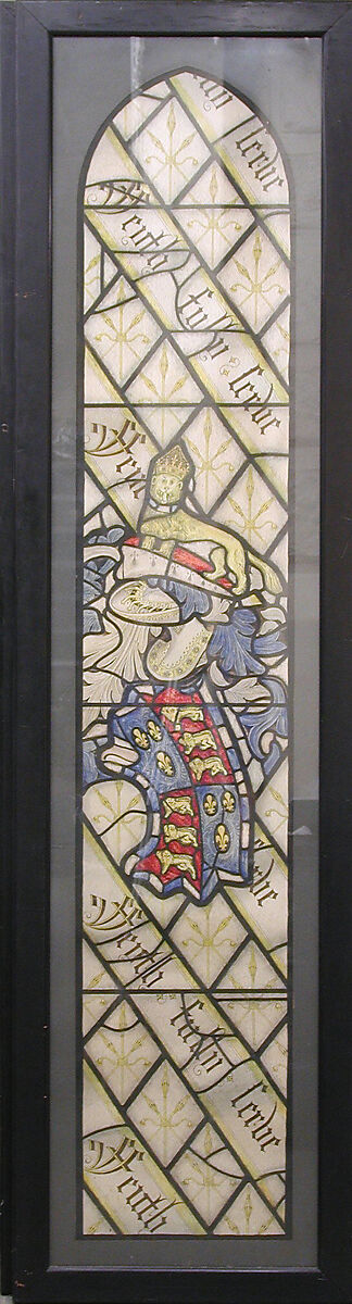 Panel with Coat of Arms, Alfred A. Bradbury, Watercolor, pencil on paper, British 