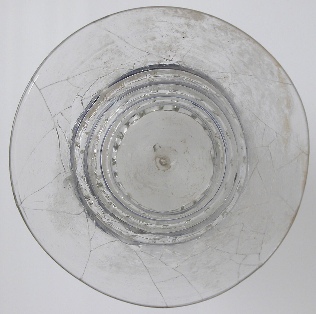 Beaker with Cobalt Trailing, Clear glass, cobalt trails, Central European