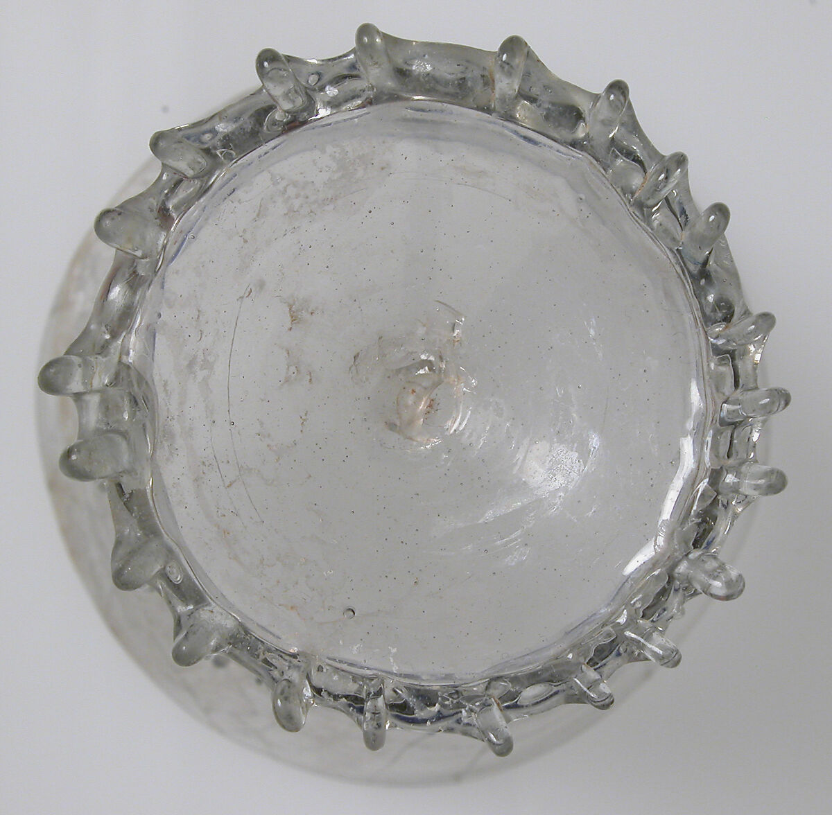 Beaker with Cobalt Trailing, Clear glass, cobalt trails, Central European