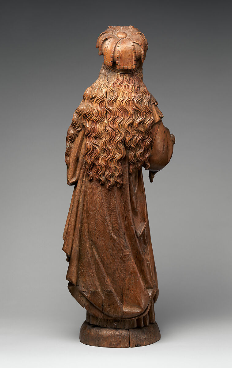 Female Saint, Jan van Steffesweert (Maastricht, ca. 1460–1531), Oak with traces of polychromy, South Netherlandish