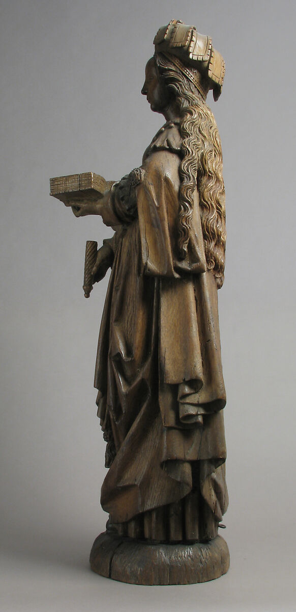Female Saint, Jan van Steffesweert (Maastricht, ca. 1460–1531), Oak with traces of polychromy, South Netherlandish