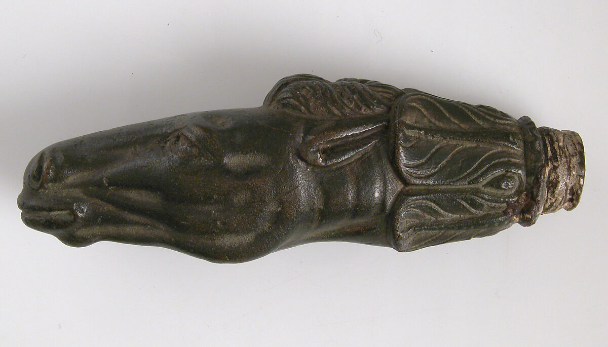 Key Handle in the Form of a Horse’s Head, Copper alloy, Roman