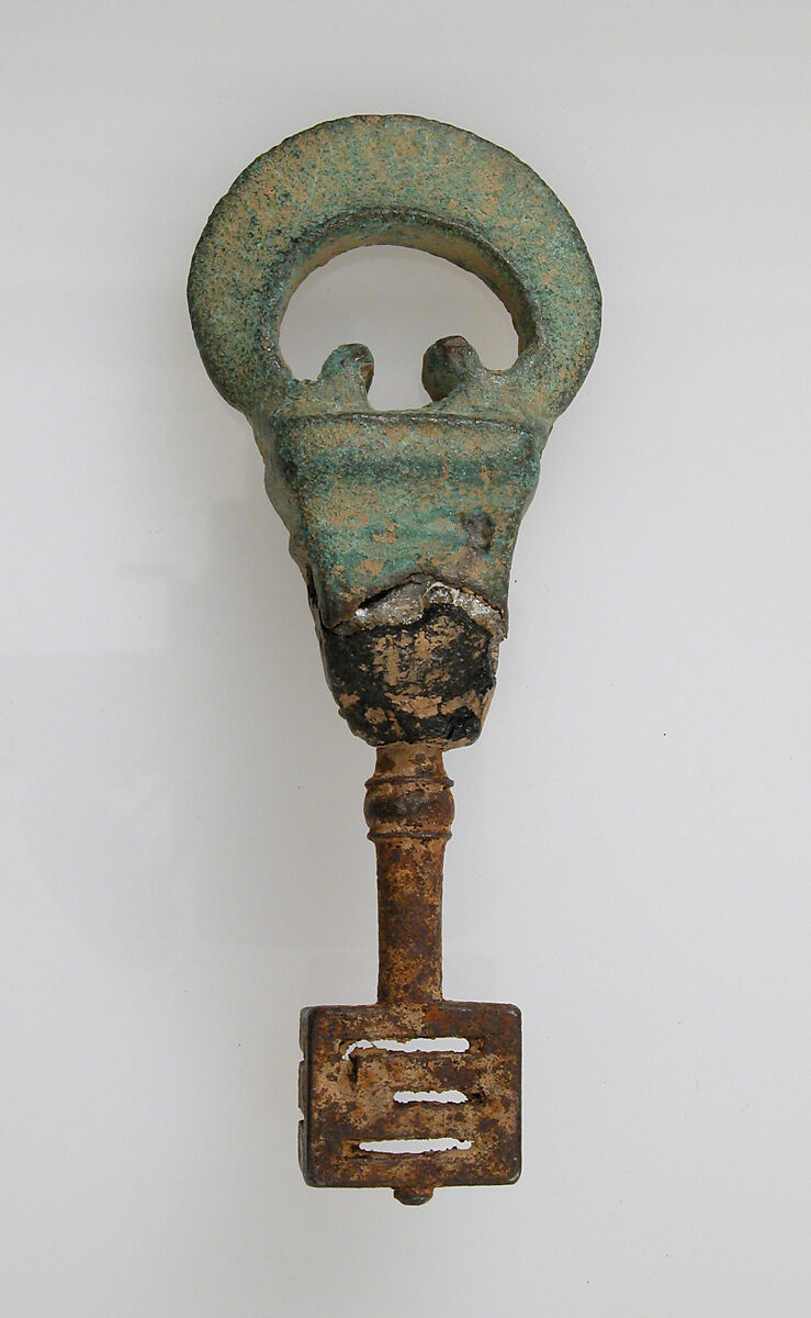 Key with Bow, Copper alloy, iron, Roman