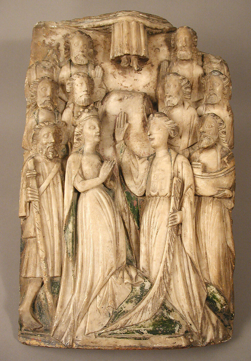 The Ascension, School of Nottingham (British), Alabaster with paint and gilding, British 