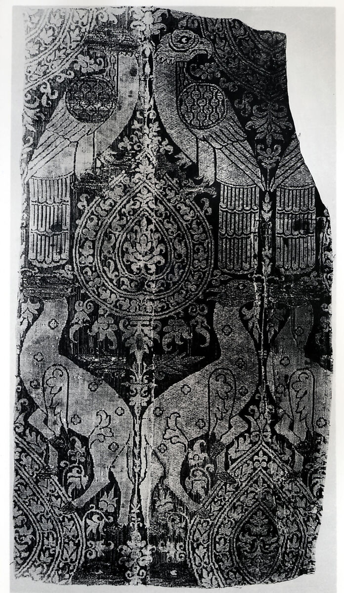 Textile with Animals and Birds, Silk, metal thread, Italian
