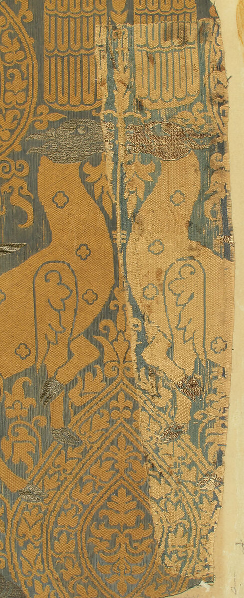 Textile with Animals and Birds, Silk, metal thread, Italian